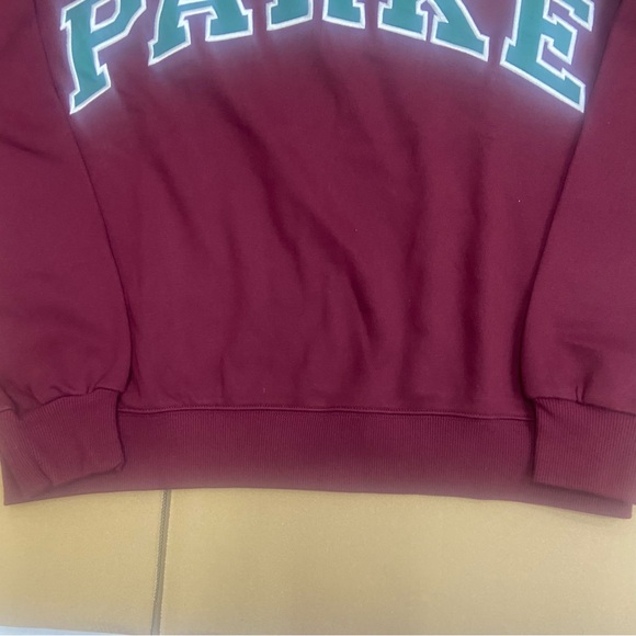 Parke Women's Burgundy Preppy Sporty Sweatshirt - Picture 6 of 8